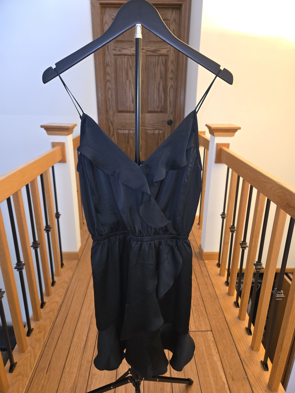 Express Black Ruffle Slip Dress - Women